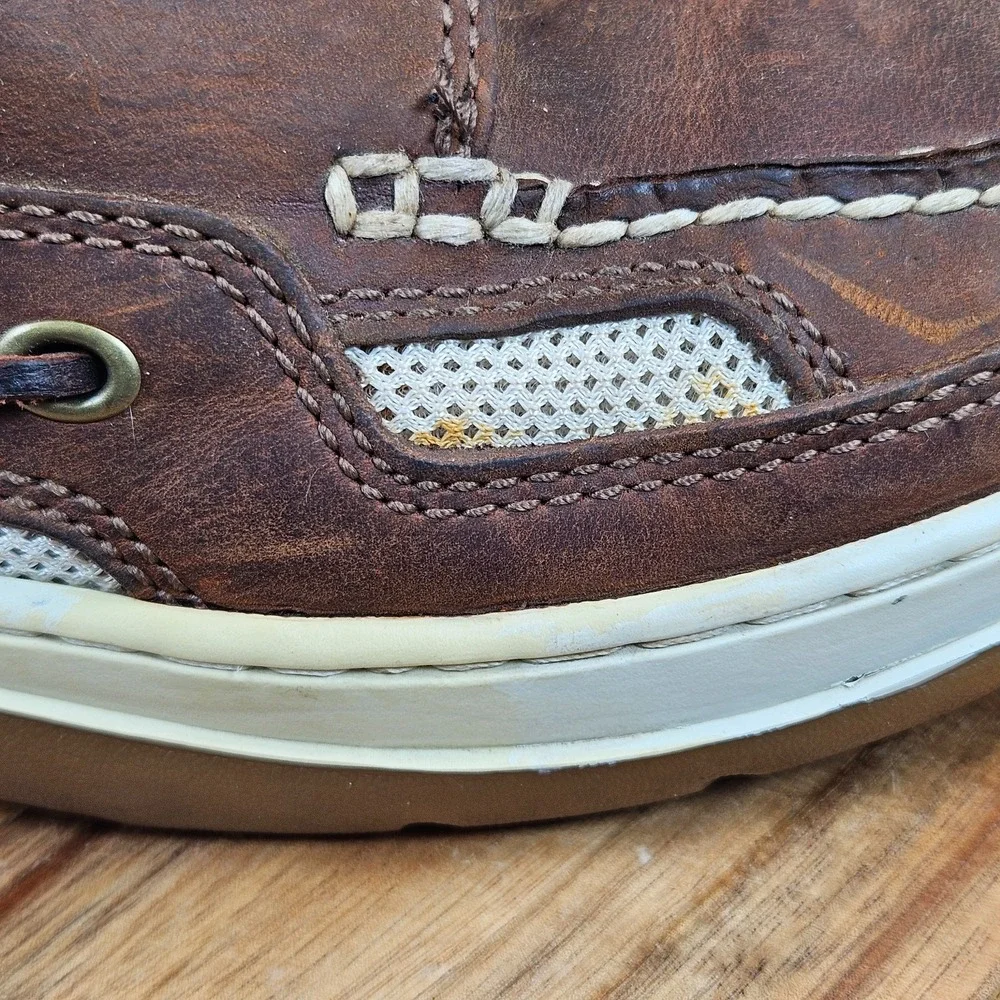 Sebago Becket Boat Shoes Mens Size 11.5 M Copper Tan Lace Up Dockside Casual